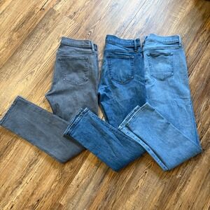 J.Crew Flex Slim Jeans Mens 33x32 Blue Grey Denim Pants Lot of 3 EXEC COND